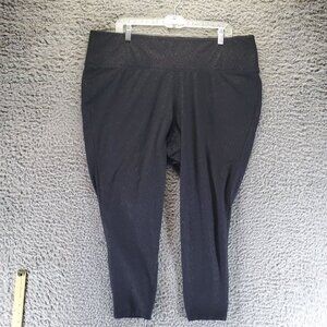 Livi Pants Womens 22/24 Black Stretch Wide Waistband Dot Design Active Leggings